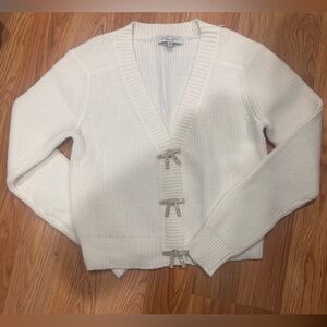 Crystal bow cardigan